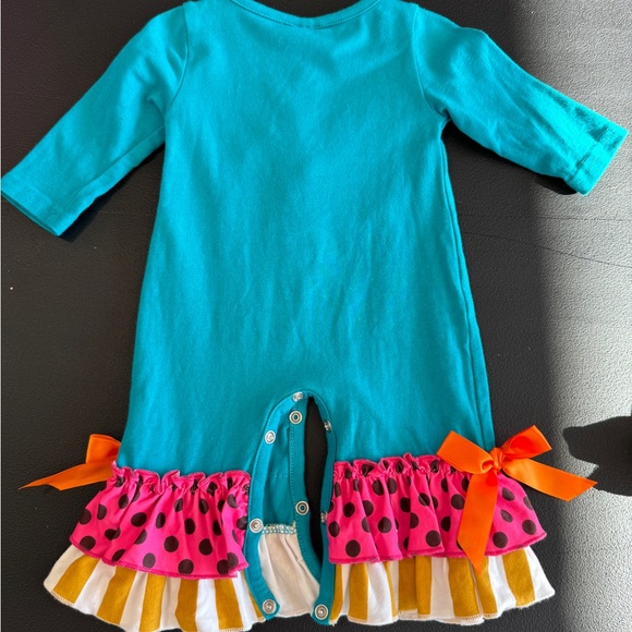 Thanksgiving Football Turkey Jumpsuit 0-3M - Picture 2 of 4